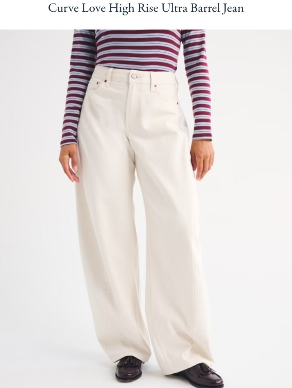 Abercrombie Off White Ultra Barrel Jean